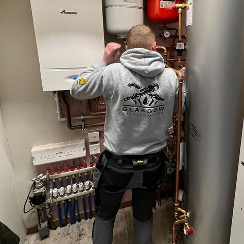 Engineer working on a boiler